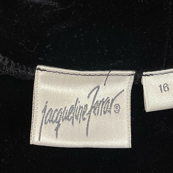 Jacqueline Ferrar Hi Neck Velvet Black Midi Dress/Tunic Size 16 - Picture 5 of 9